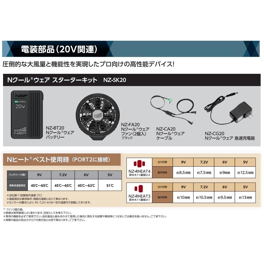 NZ-SK20 空調服　スタートキット 20V Amazon.co.jp: エヌ・エス・ピー NZ-SK20 Nｸｰﾙｳｪｱ ｽﾀｰﾀｰｷｯﾄ