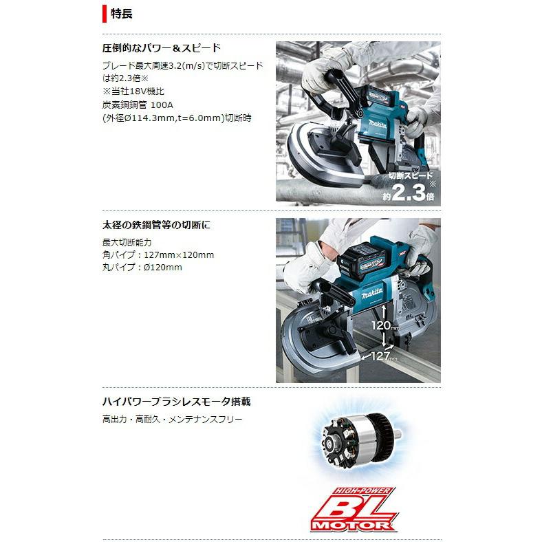 マキタ（makita） 充電式ポータブルバンドソー PB001GRDX バッテリ