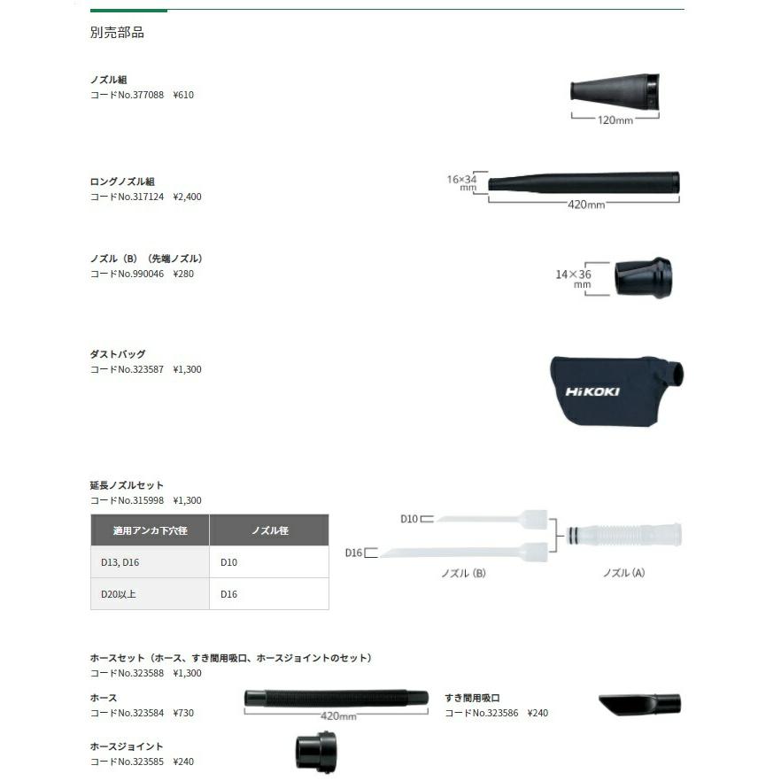 HiKOKI（ハイコーキ） コードレスブロワ RB18DC(NN)+バッテリ