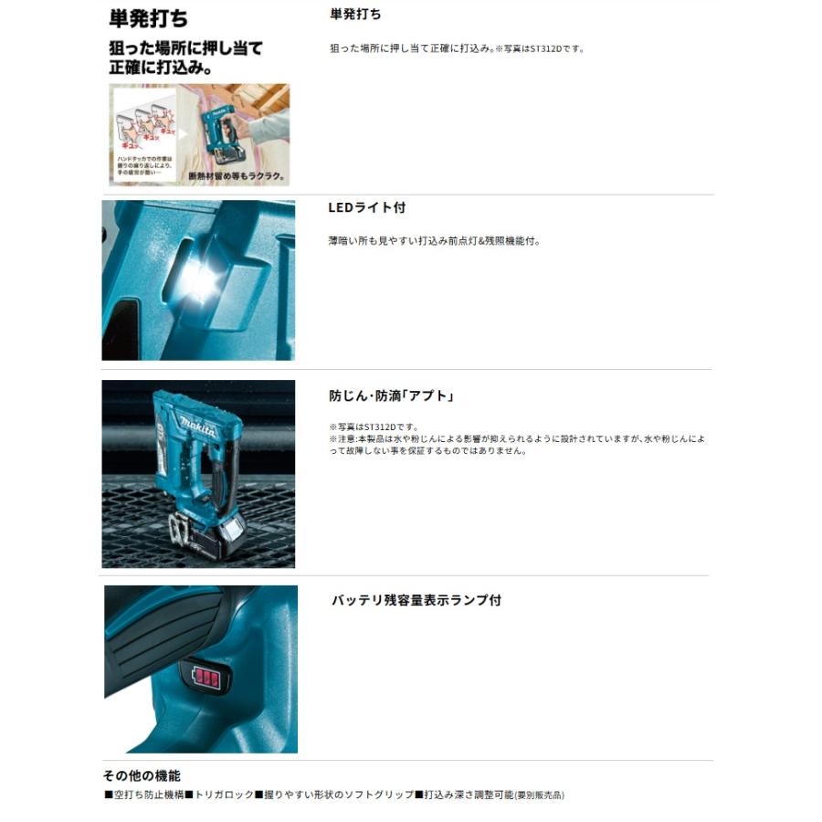 マキタ（makita） 充電式タッカ ST112DZK 本体＋ケース付 RT線用 18V