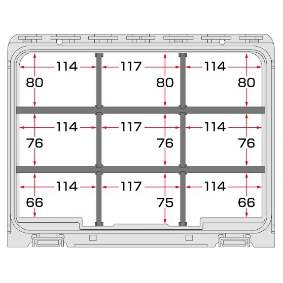 タジマ TB-HBOXLCSTP フタ付き仕切りトレイL用 仕切りセット H132×W367