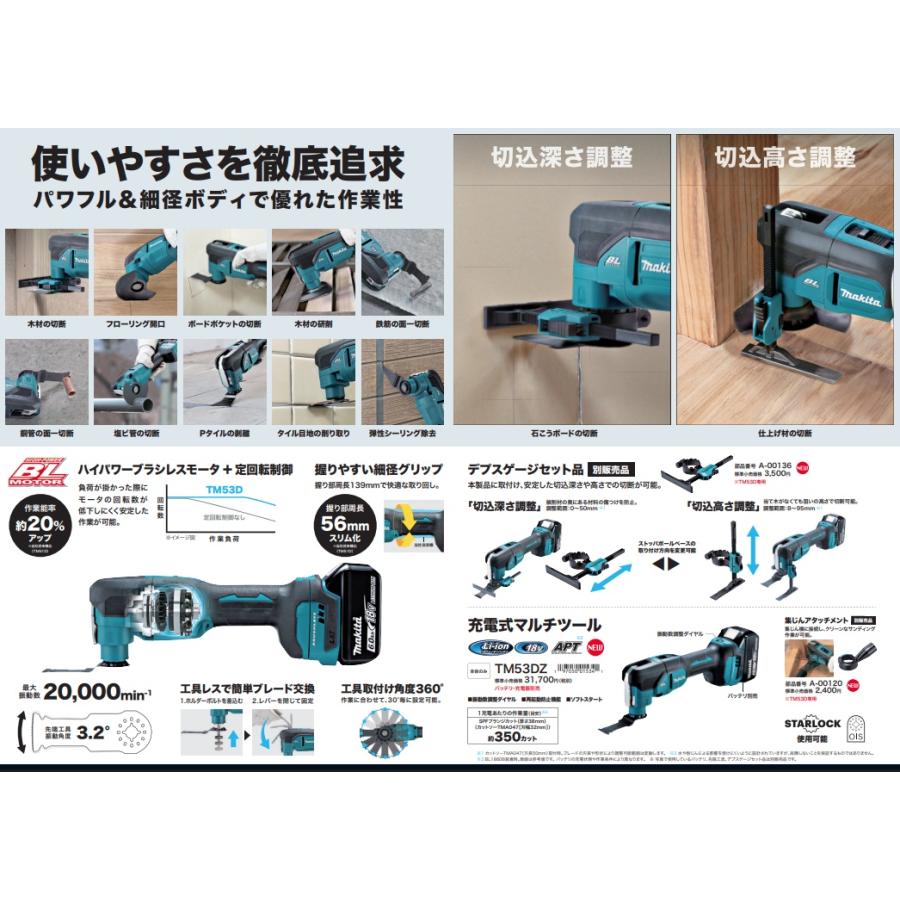 (マキタ) TM53DZ 充電式マルチツール 本体のみ 18V対応 makita | マキタ | 08