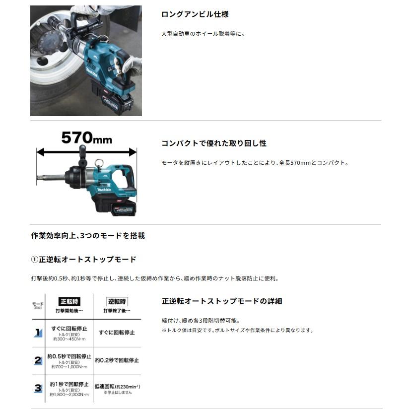 マキタ（makita） 充電式インパクトレンチ TW010GZK 本体+ケース付 角