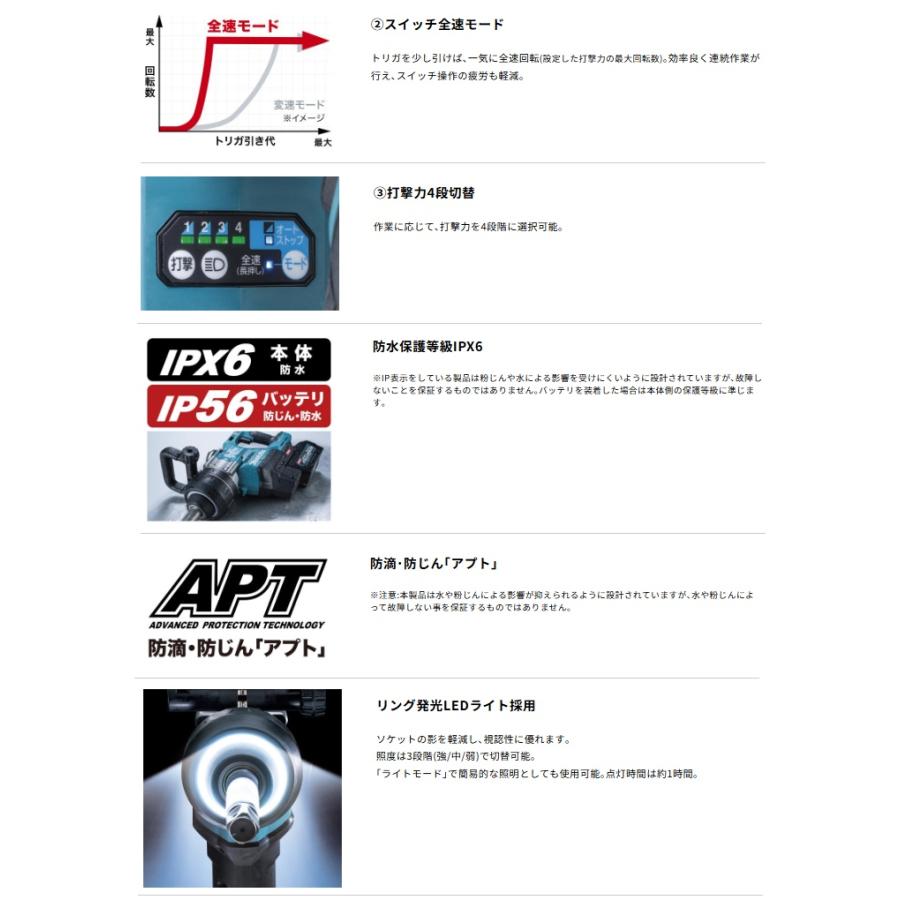 マキタ（makita） 充電式インパクトレンチ TW010GZK 本体+ケース付 角
