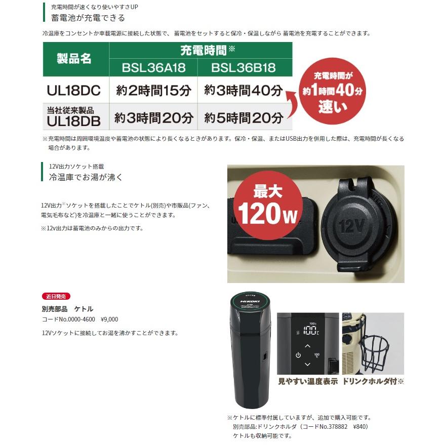 喜ばれる誕生日プレゼント 在庫 HiKOKI コードレス冷温庫 UL18DC NMG