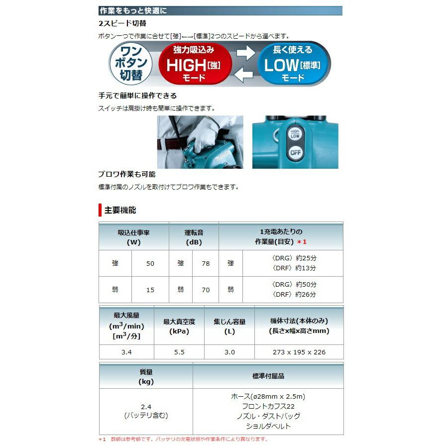 マキタ（makita） 充電式小型集じん機 VC350DZ+バッテリBL1830B+充電器