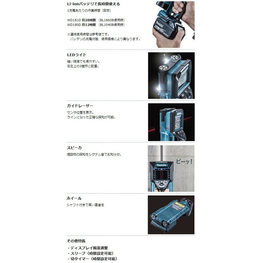 マキタ（makita） 充電式ウォールディテクタ WD180DZK 本体+マック