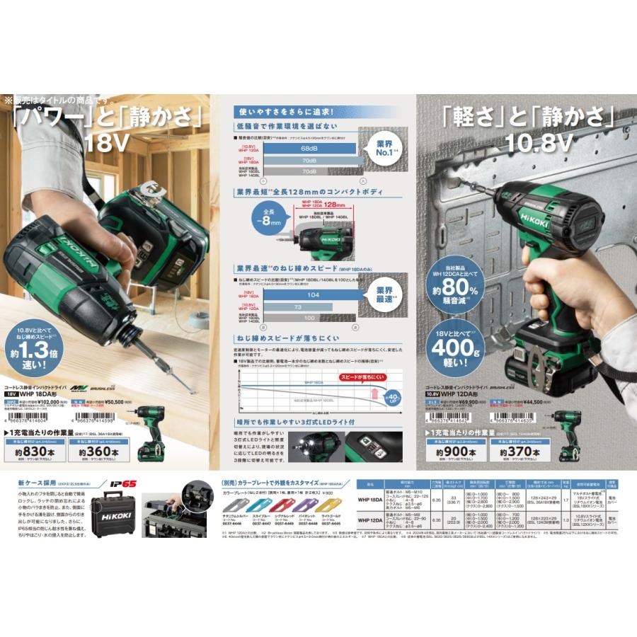HiKOKI WHP18DA(2XPZ) コードレス静音インパクトドライバ