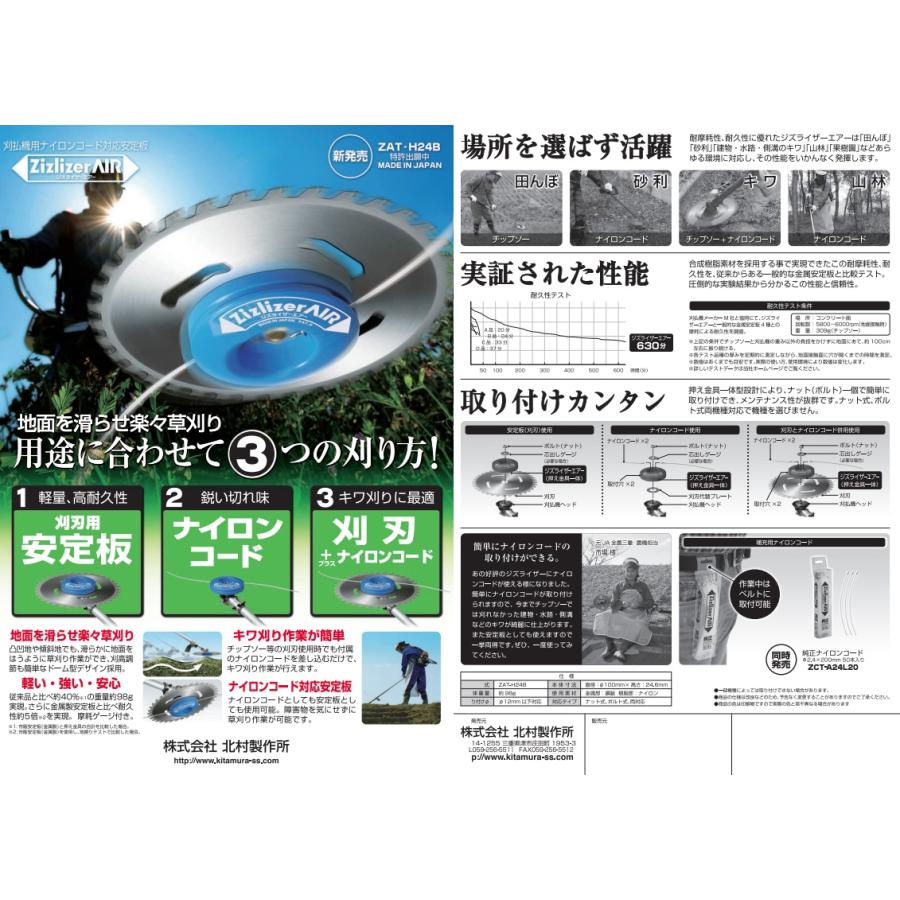 北村製作所 ZAT-H24B ジズライザー エアー 青 1個 直径φ100mmx高さ24.6