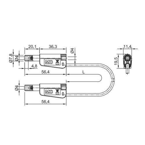 φ4mm/1000mm テストリード(スタック接続/青)｜toolmeister-s｜04