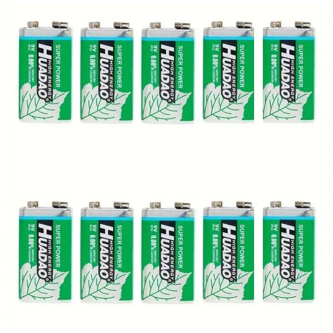 【★ララァ☆】メダルゲームSTセット＋9V電池5本 9V マンガン電池 10本 6F22 9V型 乾電池 HUADAO 9ボルト角型電池 006P