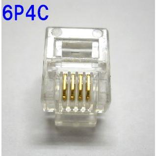 送料無料 LANコネクター 6P4C・6極4芯・50個 モジュラプラグ