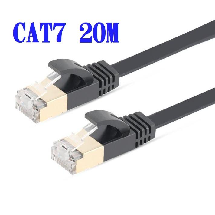 CAT7 LANケーブル 20m 10ギガビット 送料無料 CAT7 20m LANケーブル ブラック 10G 10ギガ対応 PS3 PS4 PS5