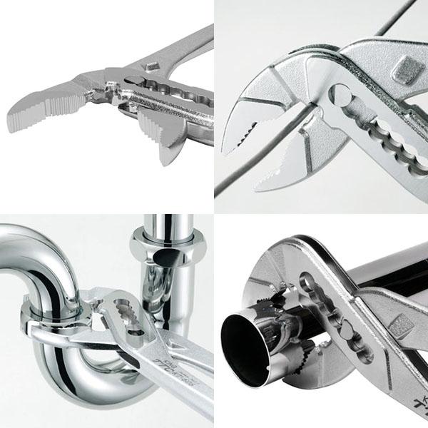 税込) ツノダ 3枚合せウォーターポンププライヤー ドライバー付 250mm KT-606 トップ (TOP) 三枚合わせ ウォーターポンププライヤ 口開き6~51mm 9段階調整 鍛造 燕三条 WP3-250