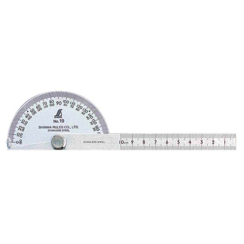 シンワ測定 プロトラクター No.19 シルバー φ90 竿目盛10cm