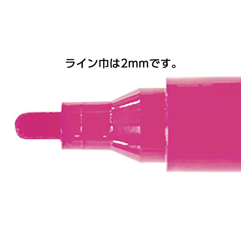 シンワ測定 工事用 ペイントマーカー 中字 丸芯 蛍光ピンク 78419