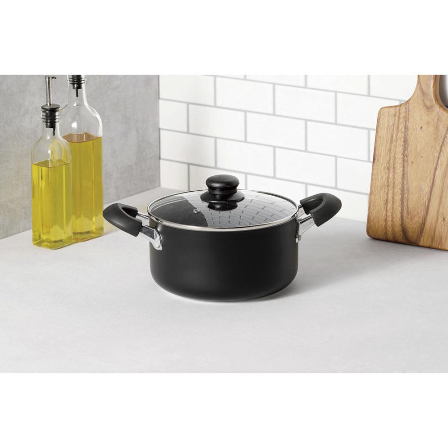 カクセー GMB-09 Marblack -マーブラック- IH対応 マーブル両手鍋 20cm