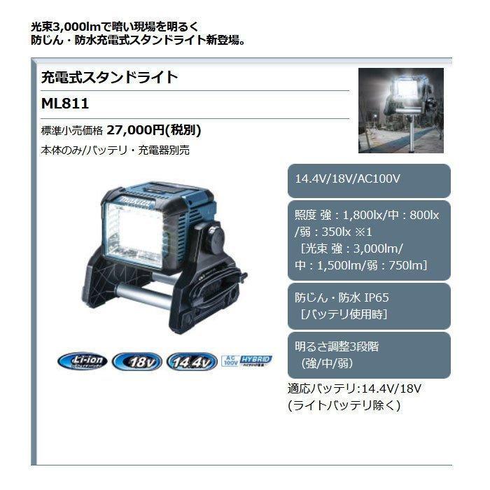マキタ（makita） 充電式スタンドライト ML811 14.4/18V 本体のみ