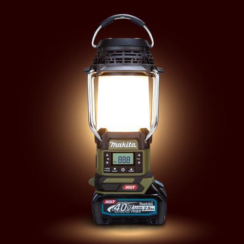 Makita MR008G デジタルランタン付ラジオ　40Vmax マキタ、別売り40Vmaxバッテリーで充電できるLEDランタン付き