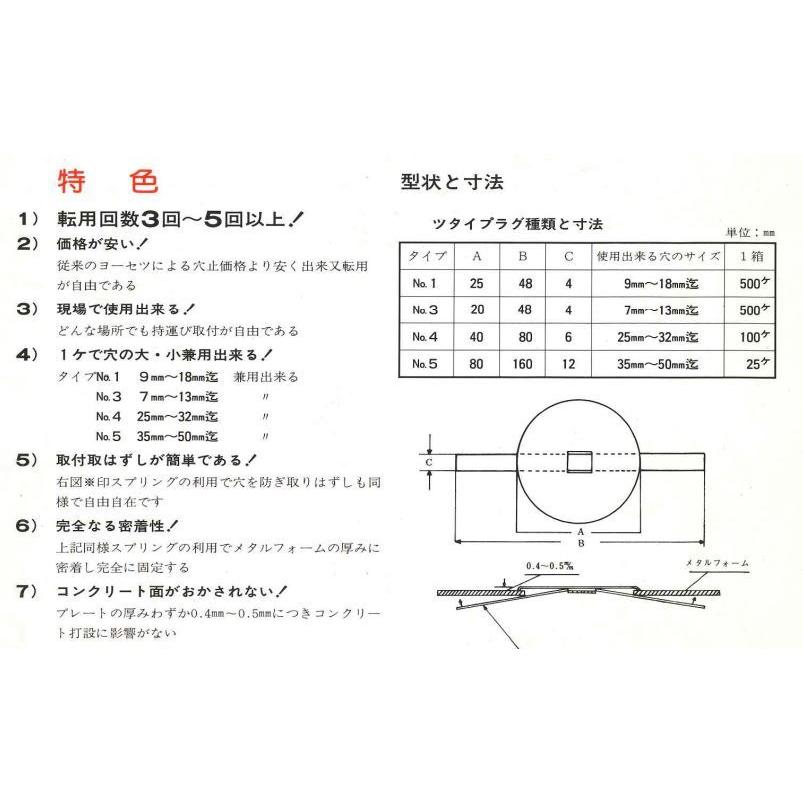 ツタイプラグ No.4 25mm〜32mm 100個/箱 : ツールトレジャー - 通販