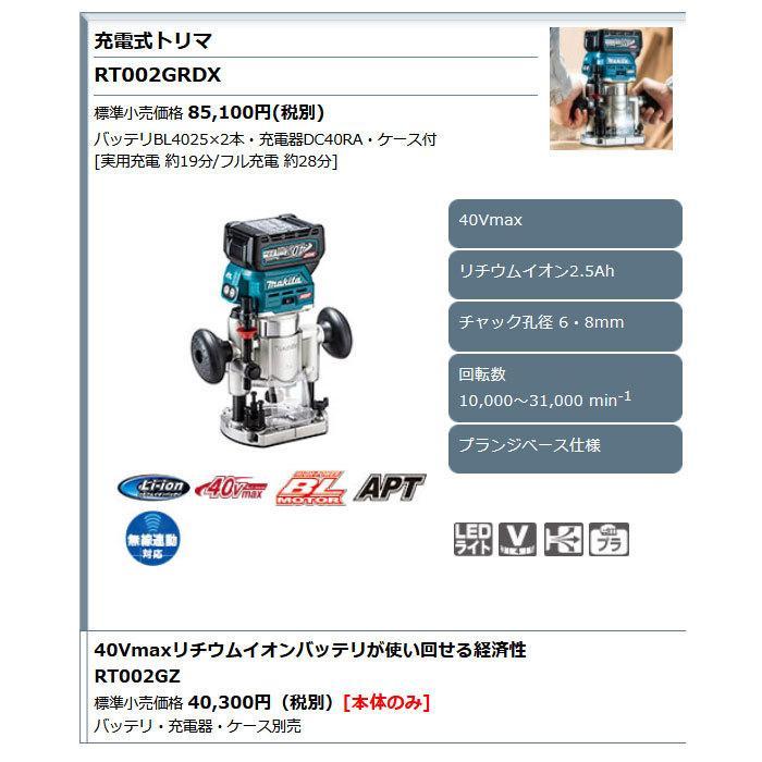 マキタ（makita） 充電式トリマ RT002GRDX プランジベース仕様 40Vmax 