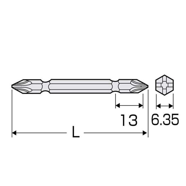兼古製作所 アネックス 喰いつきビット 両頭タイプ 2本組 +2x45