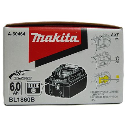 マキタ【新品未使用】【純正品】BL1860B バッテリ　1個　makita マキタ（makita） 純正 18Vリチウムイオンバッテリ BL1860B 6.0Ah 残