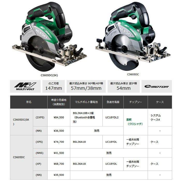 HiKOKI 36V コードレス丸のこ C3605DC(SK)(NN) マルチボルト 本体+チップソー黒鯱付 ツールズ匠 - 通販 - PayPayモール HiKOKI 36V コードレス丸のこ C3605DC(SK)(NN) マルチボルト 本体+チップソー黒鯱付 ツールズ匠 - 通販 - PayPayモール