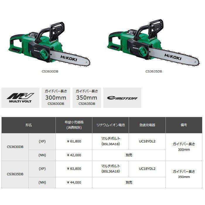 HiKOKI 36V コードレスチェーンソー CS3630DB(NN) マルチボルト ガイドバー300mm 本体のみ(バッテリ・充電器別売) | HiKOKI | 01