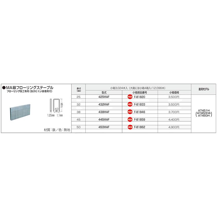 マキタ（makita） MA線フローリングステープル 438MAF 無地 小箱