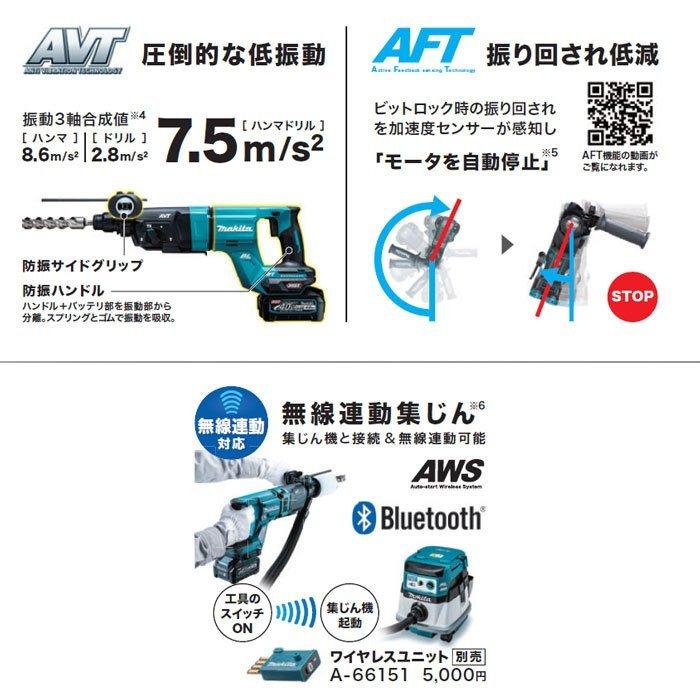 マキタ 40V 充電式ハンマドリル HR007GRMX 28mm SDSプラス