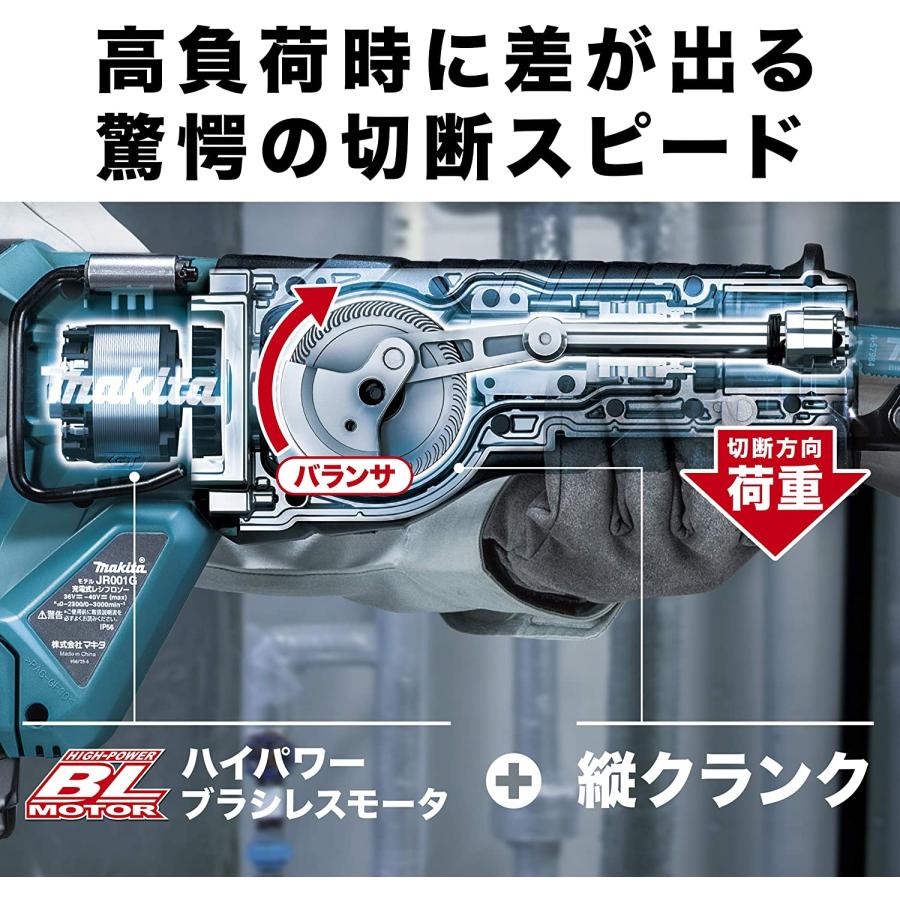 マキタ（makita） 40Vmax 充電式レシプロソー JR001GRDX 2.5Ahバッテリ