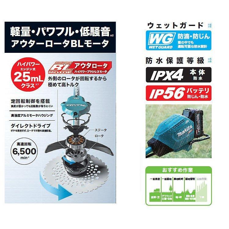 マキタ（makita） 充電式草刈機 MUR001GRM Uハンドル 草刈刃255mm