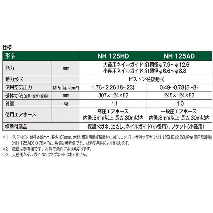 HiKOKI バラ釘打機 NH125AD (一般圧)｜toolstakumi｜03