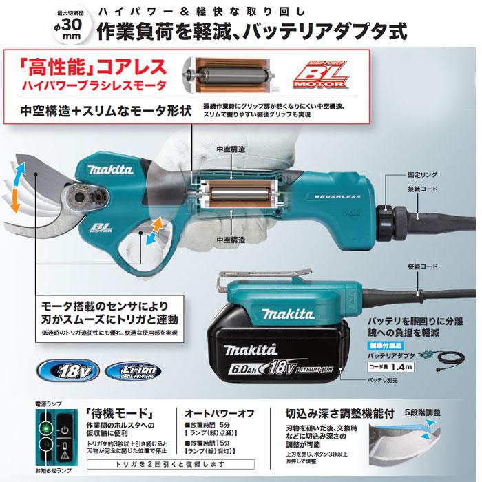 マキタ 18V 充電式せん定ハサミ UP180DZK バッテリ・充電器別売 マキタ 18V 充電式せん定ハサミ UP180DZK バッテリ・充電器別売