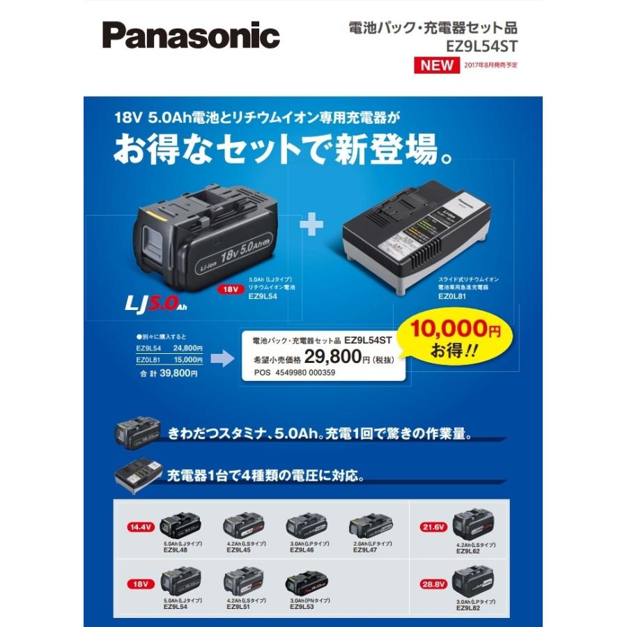 Panasonic - パナソニック EZ9L54ST リチウムイオン電池パック・急速充電器セット Amazon.co.jp: パナソニック(Panasonic) リチウムイオン電池