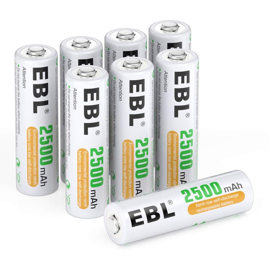 EBL 単3電池 充電式 8本セット 大容量2500mAh長持ち ニッケル水素充 約1200回繰り返し充電可能 単三充電池 じゅうでんち単3（Yahoo!・トーレ2号店）