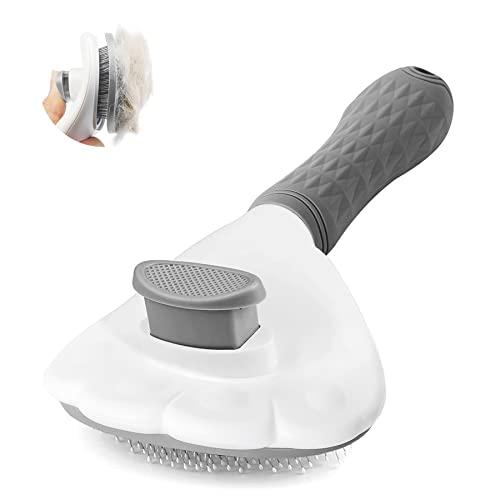 【正規品】SanMori ペット用 痛くない ヒーリングブラシ スリッカーブラシ 長毛・短毛種 くし ワンマッサージしながら抜け毛除去 ボタンを押して抜け（Yahoo!・トーレ）