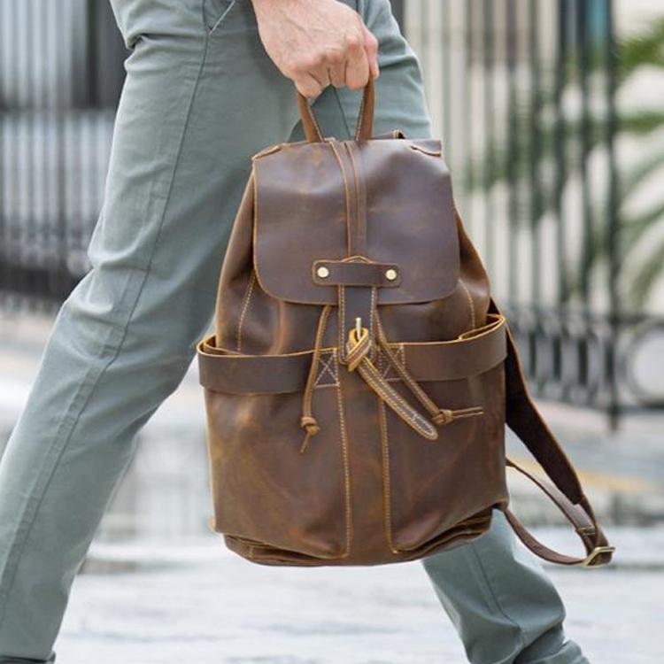 リュック メンズ レザー リュックサック 本革 牛革 自転車鞄 リュックサック デイパック デイパック ビジネス バックパック レザー 通勤通学 カバン アウトドア 出張 自転車鞄 旅行 男女兼用 Y Backpack062 Kk Mart