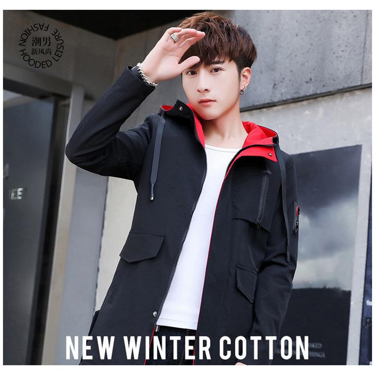 メンズコート コート 春 秋 メンズ 無地 フード付き ジャケット ミディアム トップス アウター ロングコート 定番 通勤 カジュアル シンプル Y Mensfy249 Kk Mart 通販 Yahoo ショッピング