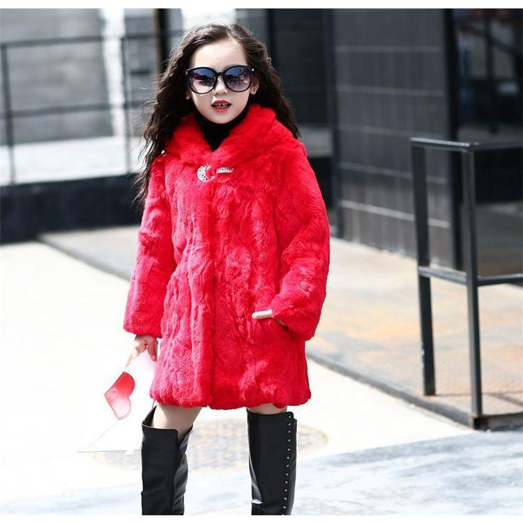うさぎの毛 秋冬 キッズ ファーコート 毛皮コート 子供コート 女の子  