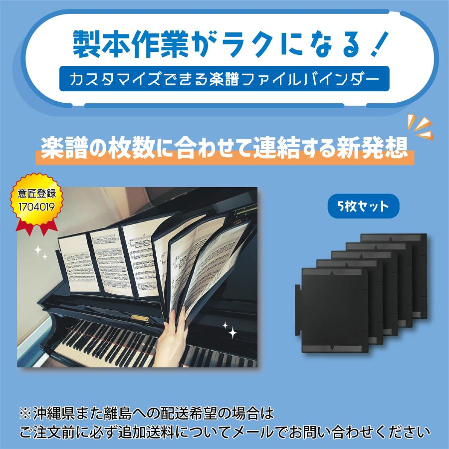 カスタマイズできる楽譜・譜面ファイルホルダー 5枚セット