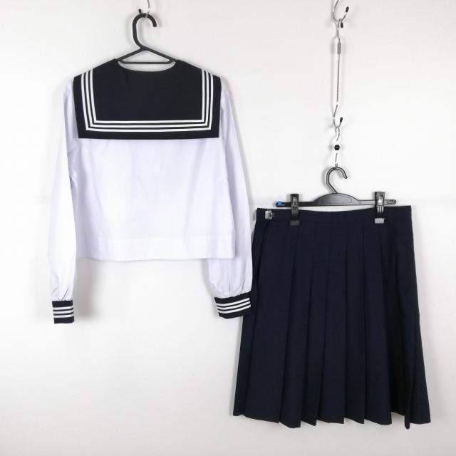 セーラー服 スカート スカーフ 上下3点セット 大きいサイズ 中間服 白3 