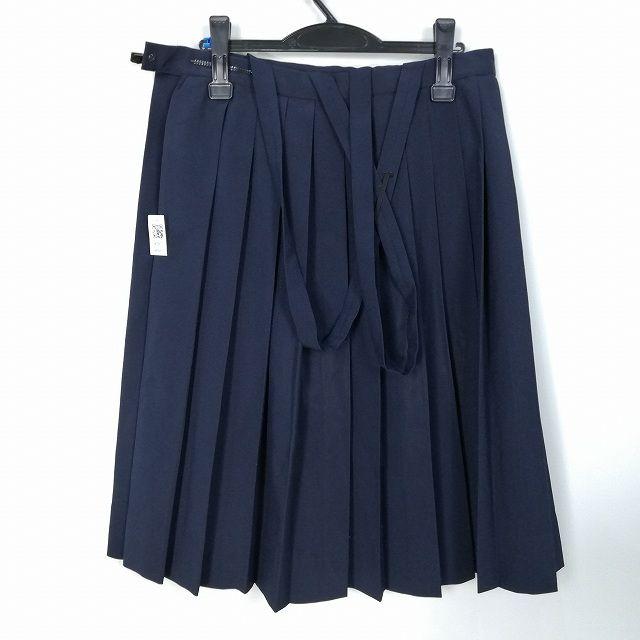 スクールスカート 大きいサイズ 夏物 w78-丈65 紺 中学 高校  プリーツ 学生服 制服 女子 中古 HK9877｜top-gakuseihuku｜02