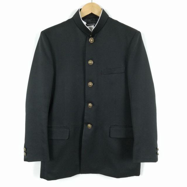 学生服 学ラン 165 男子 上着 ラウンドカラー カシドス 黒 中古 ランク 