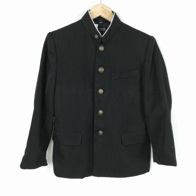 学生服 学ラン 155A 男子 上着 ウール混 ラウンドカラー カシドス 黒 
