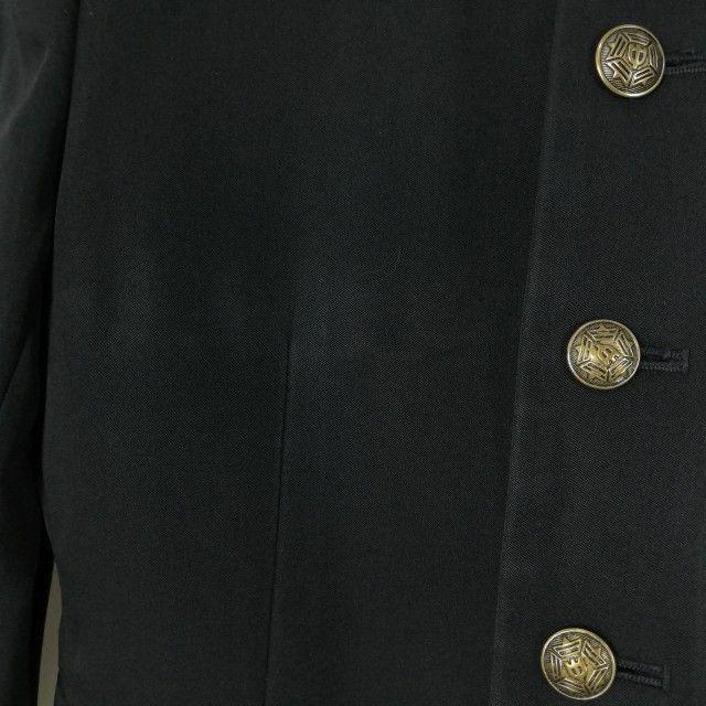 学生服 学ラン 155A 男子 上着 ウール混 ラウンドカラー カシドス 黒