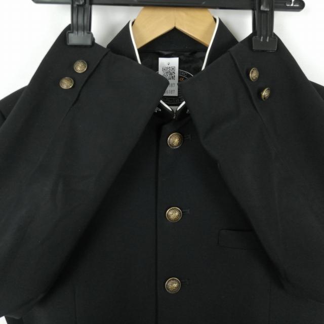 【中古】標準学生服(学ラン) TORAY（東レ） 学ラン 学生服 男子 上下 日本製 全国標準型 超黒 ハイ