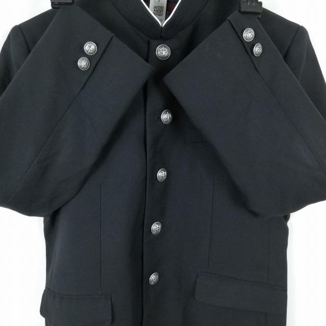 富士ヨット　学ラン　学生服　160A 全国標準学生服　上衣　中学生　上着 学生服 学ラン 160A 男子 富士ヨット 上着 ウール混 鹿骨中学 ラウンド