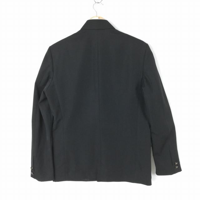 学生服 学ラン 170A 男子 富士ヨット 上着 丸洗い可 ウール混 標準型学生服 ラウンドカラー カシドス 黒 中古 ランクB a3 JJ7168_1